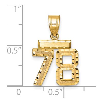14K Yellow Gold Number 78 Charm – view 3