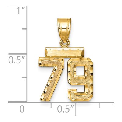 14K Yellow Gold Number 79 Charm – view 2