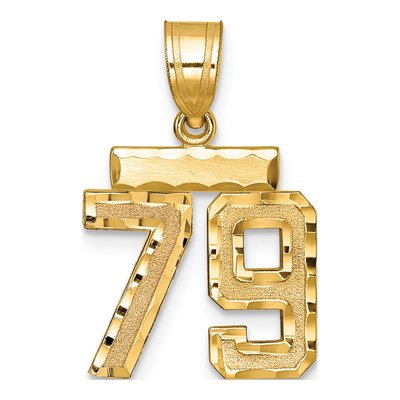 14K Yellow Gold Number 79 Charm
