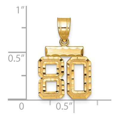 14K Yellow Gold Small Number 80 Charm – view 2