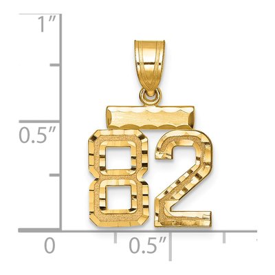 14K Yellow Gold Small Number 82 Charm – view 2