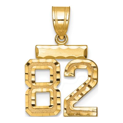 14K Yellow Gold Small Number 82 Charm