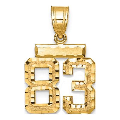 14K Yellow Gold Number 83 Charm