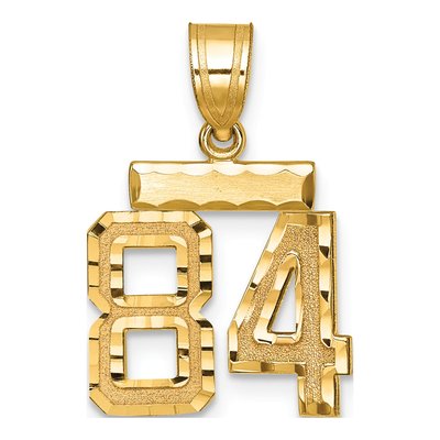 14K Yellow Gold Number 84 Charm