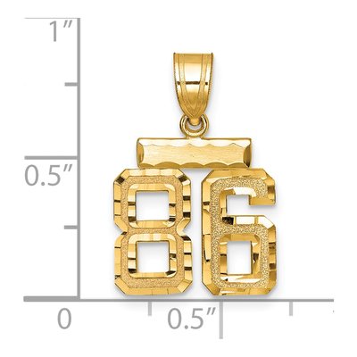 14K Yellow Gold Number 86 Charm – view 2