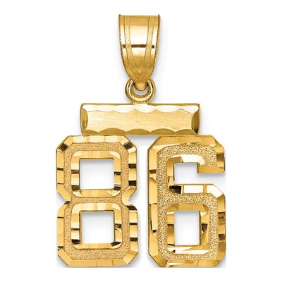 14K Yellow Gold Number 86 Charm