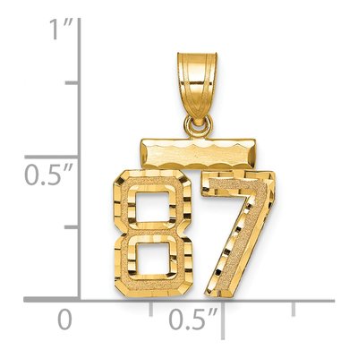 14K Yellow Gold Number 87 Charm – view 4
