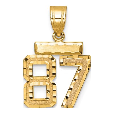 14K Yellow Gold Number 87 Charm