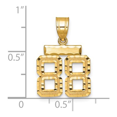 14K Yellow Gold Small Number 88 Charm – view 3