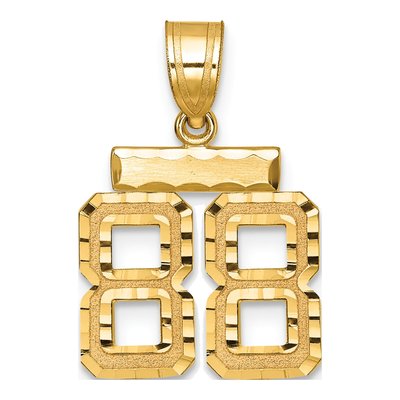 14K Yellow Gold Small Number 88 Charm