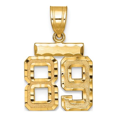 14K Yellow Gold Number 89 Charm