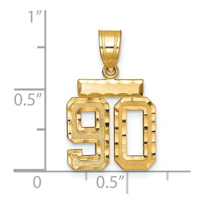 14K Yellow Gold Small Number 90 Charm – view 2