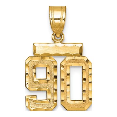 14K Yellow Gold Small Number 90 Charm