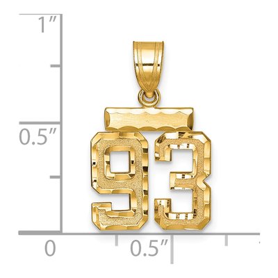14K Yellow Gold Number 93 Charm – view 2