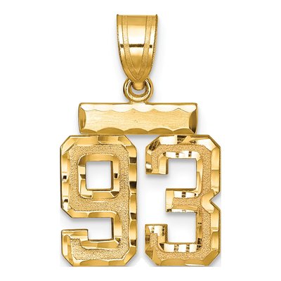 14K Yellow Gold Number 93 Charm
