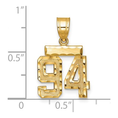14K Yellow Gold Number 94 Charm – view 2