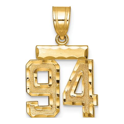 14K Yellow Gold Number 94 Charm