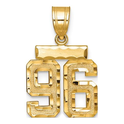14K Yellow Gold Number 96 Charm