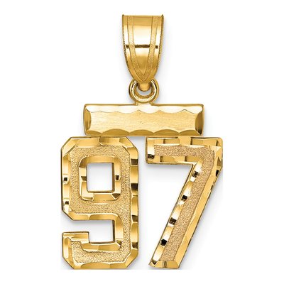 14K Yellow Gold Number 97 Pendant