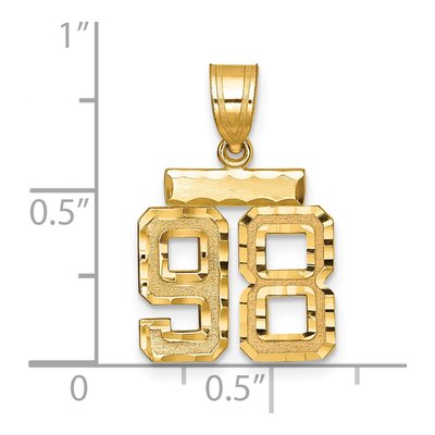 14K Yellow Gold Number 98 Charm – view 2