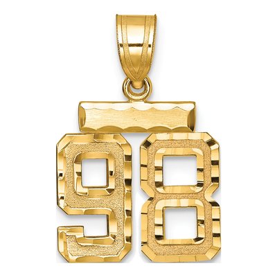 14K Yellow Gold Number 98 Charm