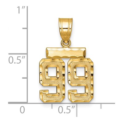 14K Yellow Gold Small Number 99 Charm – view 2