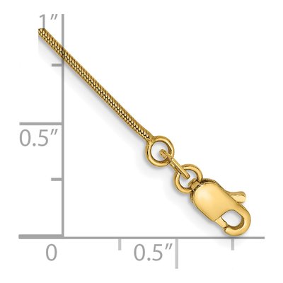 14K Yellow Gold 0.9mm Round Snake Chain Bracelet – view 3