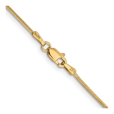 14K Yellow Gold 1.1mm Round Snake Chain – view 4