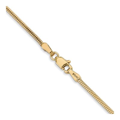 14K Yellow Gold 1.6mm Round Snake Chain – view 3