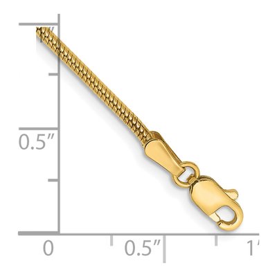 14K Yellow Gold 1.6mm Round Snake Chain Bracelet – view 3