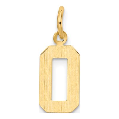 14K Yellow Gold Small Number 0 Charm – view 4