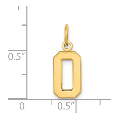 14K Yellow Gold Small Number 0 Charm – view 5