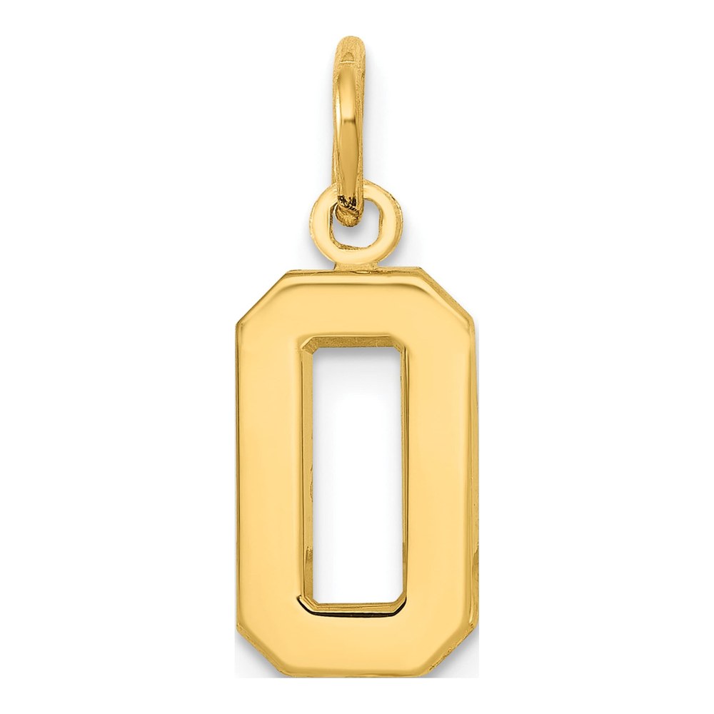 14K Yellow Gold Small Number 0 Charm
