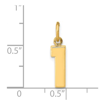 14K Yellow Gold Small Number 1 Charm – view 4