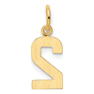 14K Yellow Gold Small Number 2 Charm – view 4
