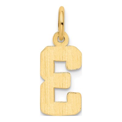 14K Yellow Gold Small Number 3 Charm – view 4