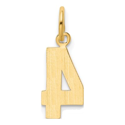 14K Yellow Gold Small Number 4 Charm – view 4