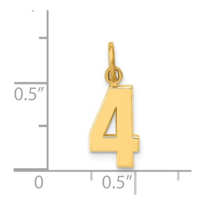 14K Yellow Gold Small Number 4 Charm – view 5