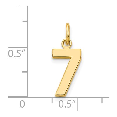 14K Yellow Gold Small Number 7 Charm – view 4