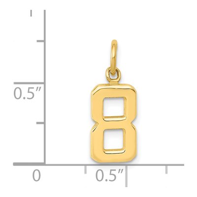 14K Yellow Gold Number 8 Charm – view 4