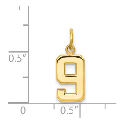 14K Yellow Gold Number 9 Charm – view 4