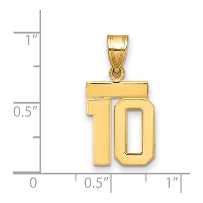 14K Yellow Gold Number 10 Pendant – view 2