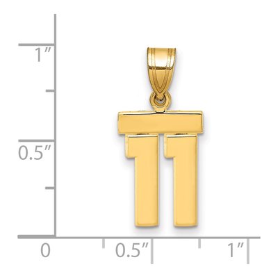 14K Yellow Gold Small Number 11 Pendant – view 3