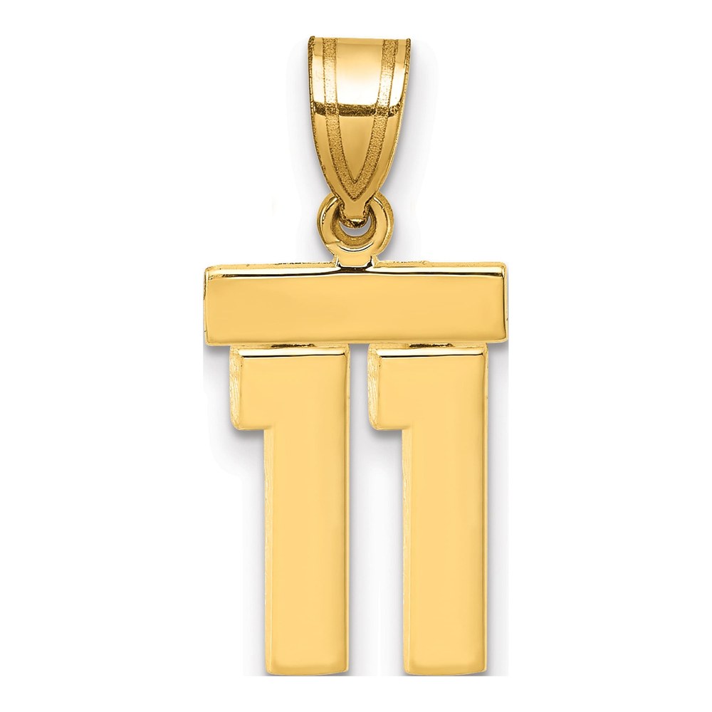 14K Yellow Gold Small Number 11 Pendant