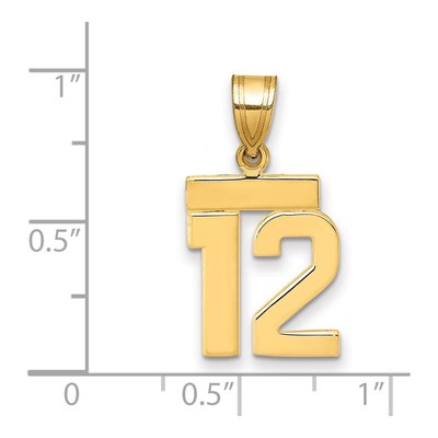 14K Yellow Gold Number 12 Charm – view 2