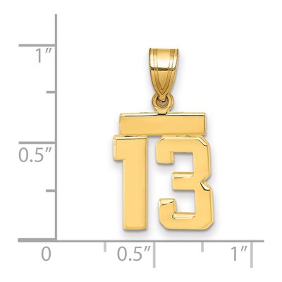 14K Yellow Gold Small Number 13 Charm – view 3