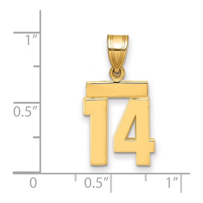 14K Yellow Gold Number 14 Charm – view 2