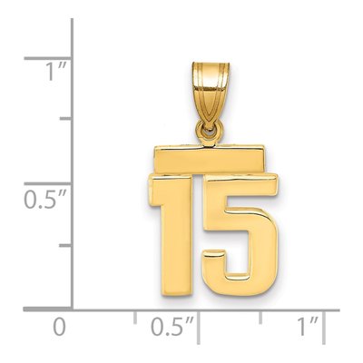 14K Yellow Gold Number 15 Charm – view 3