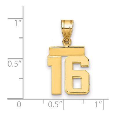 14K Yellow Gold Small Number 16 Pendant – view 4