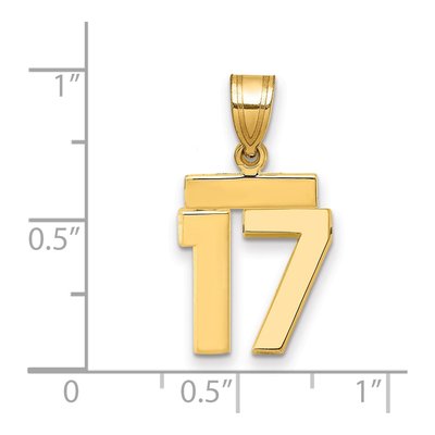14K Yellow Gold Number 17 Charm – view 3